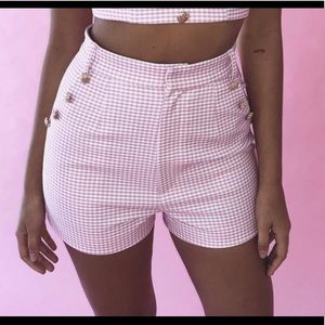 Amber Scholl x Meshki ‘Kelly’ Gingham Shorts